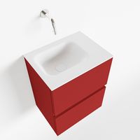 Toiletmeubel Mondiaz Ada | 40 cm | Meubelkleur Fire | Lex wastafel Talc Rechts | Zonder kraangat