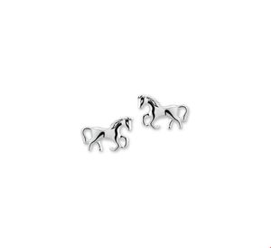 TFT Oorknoppen Paard Zilver Gerhodineerd Glanzend 6.5 mm x 9.5 mm