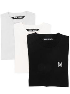 Palm Angels lot de trois t-shirts à motif monogrammé - Blanc