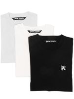 Palm Angels lot de trois t-shirts à motif monogrammé - Blanc