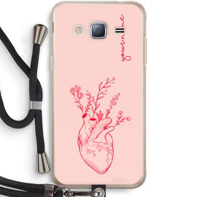 Blooming Heart: Samsung Galaxy J3 (2016) Transparant Hoesje met koord