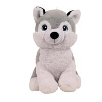 Knuffeldier Husky hond Billy - zachte pluche stof - dieren knuffels - grijs/wit - 32 cm   - - thumbnail