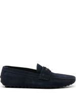 Roberto Cavalli Mirror Snake suede loafers - Bleu