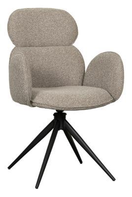 LABEL51 Draaibare Eetkamerstoel 'Vidar' Bouclé, kleur Naturel
