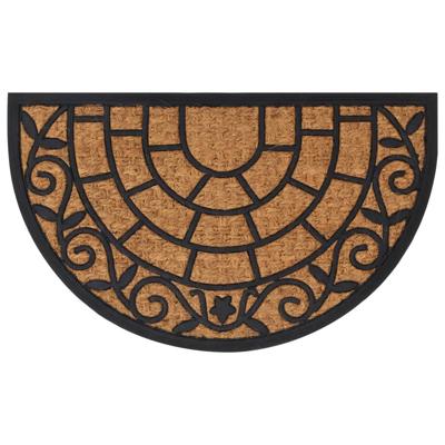 VidaXL Deurmat halfrond 45x75 cm rubber en kokosvezel