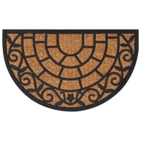 VidaXL Deurmat halfrond 45x75 cm rubber en kokosvezel
