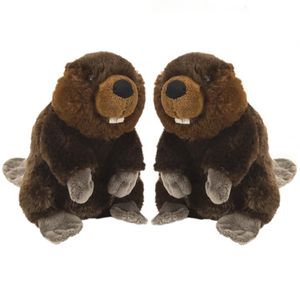 2x stuks pluche bever knuffel 20 cm