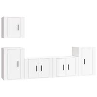 The Living Store Televisiekastenset Wit - 2x 57x34.5x40cm 1x 40x34.5x40cm 2x 40x34.5x60cm