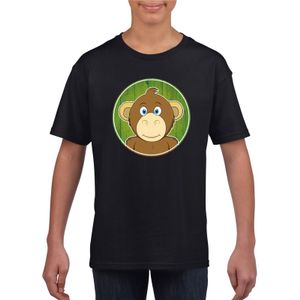 T-shirt aap zwart kinderen XL (158-164)  -