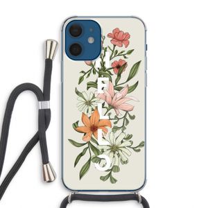 Hello bloemen: iPhone 12 Transparant Hoesje met koord