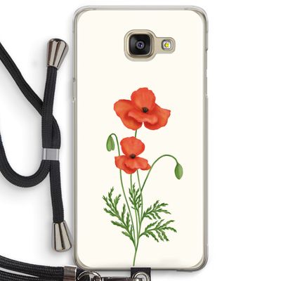 Red poppy: Samsung Galaxy A5 (2016) Transparant Hoesje met koord