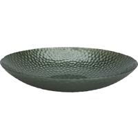 Glazen decoratie schaal/fruitschaal groen rond D30 x H6 cm