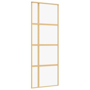 vidaXL Schuifdeur 76x205 cm helder ESG-glas en aluminium goudkleurig