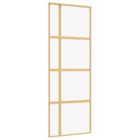 vidaXL Schuifdeur 76x205 cm helder ESG-glas en aluminium goudkleurig