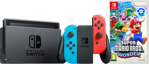 Nintendo Switch Rood/Blauw + Super Mario Bros. Wonder