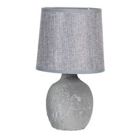 HAES DECO - Tafellamp - Natural Cosy - Grijze Keramieke Lamp, Ø 15x26 cm - Bureaulamp, Sfeerlamp, Nachtlampje