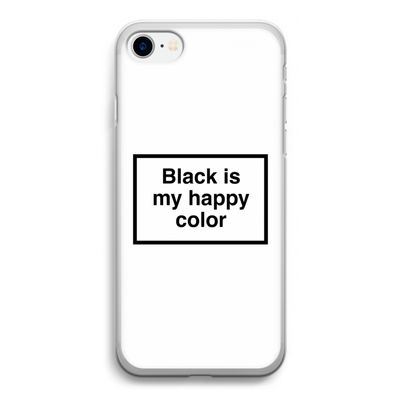 Black is my happy color: iPhone SE 2020 Transparant Hoesje