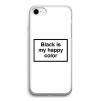 Black is my happy color: iPhone SE 2020 Transparant Hoesje
