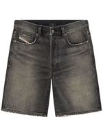 Diesel short droit en jean à logo appliqué - Noir