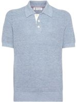 Brunello Cucinelli polo en maille nervurée - Bleu