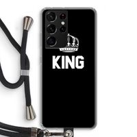 King zwart: Samsung Galaxy S21 Ultra Transparant Hoesje met koord