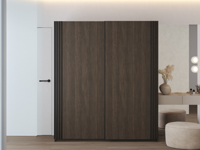 Kledingkast NIVAK 2 schuifdeuren 180 cm dunin eik