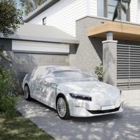 Autohoes half met haken XL zilverkleurig