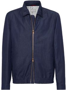 Brunello Cucinelli veste zippée à design multi-poches - Bleu