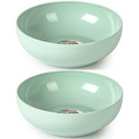 Plasticforte Kommetjes/schaaltjes - 4x - dessert/ontbijt - kunststof - D20 x 6 cm - mintgroen