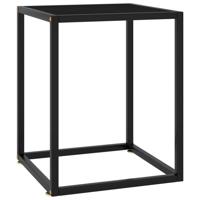 Salontafel met zwart glas 40x40x50 cm zwart Salontafel met zwart glas 40x40x50 cm zwart