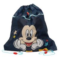 Disney Mickey Mouse gymtas/rugzak/rugtas voor kinderen - blauw - polyester - 44 x 37 cm - Gymtasje - zwemtasje - thumbnail