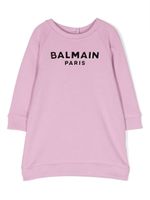 Balmain Kids robe en coton à logo imprimé - Violet