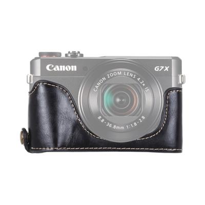 1/4 inch draad PU leder Camera Half Case Base voor Canon G7 X Mark II (zwart)