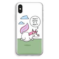Unicorn: iPhone XS Transparant Hoesje