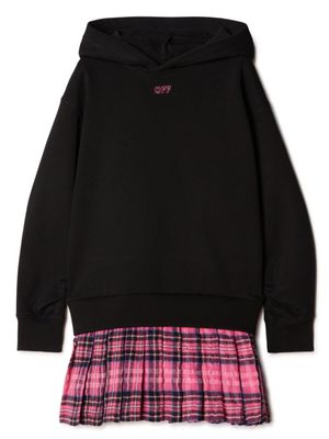 Off-White Kids robe Off Stamp à carreaux - Noir