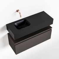 Toiletmeubel Mondiaz Andor | 80 cm | Meubelkleur Dark grey | Lex vrijhangend wastafel Urban Links | Zonder kraangat