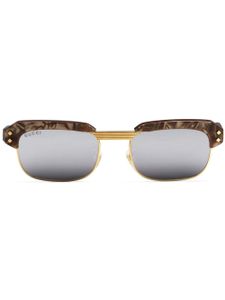 Gucci Eyewear lunettes de soleil à monture rectangulaire - Marron