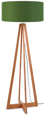 Good&Mojo Vloerlamp 'Everest' Bamboe en Eco linnen, kleur Groen