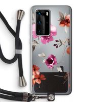 Geschilderde bloemen: Huawei P40 Pro Transparant Hoesje met koord