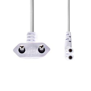 Nedis Stroomkabel | Euro Male | IEC-320-C7 | Gehoekt | Links Gehoekt | Vernikkeld | 3.00 m | Plat | PVC | Wit | Label - CEGL11055WT30