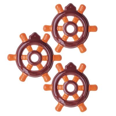 Decoratie stuurwiel - Set van 3x stuks - 3D - 50 cm - PVC - maritiem feest - versiering