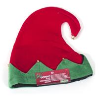 Elfenmuts - rood/groen - puntmuts - volwassenen - polyester - kerstelf accessoires Elfenmuts - rood/groen - puntmuts - volwassenen - polyester - kerstelf accessoires