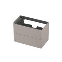 INK - Links Afgeronde Onderkast Gelakt 2 Laden Softclose met Gefreesd Front Tbv Grepen - 800x450x520 Mm - Mat Kasjmier Grijs