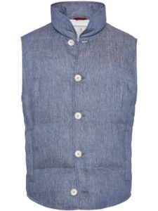 Brunello Cucinelli gilet à design matelassé - Bleu