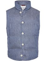 Brunello Cucinelli gilet à design matelassé - Bleu - thumbnail