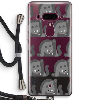 Cats: HTC U12+ Transparant Hoesje met koord
