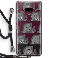 Cats: HTC U12+ Transparant Hoesje met koord