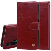 Business stijl olie Wax textuur horizontale Flip lederen case voor Huawei Honor 20 Pro met houder & kaartsleuven & portemonnee (rood)