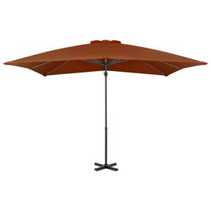 The Living Store Hangende Parasol - Terracotta - 250 x 250 x 230 cm - UV-beschermend