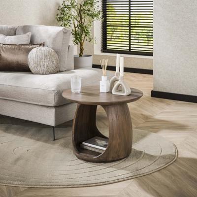 LifestyleFurn Ronde Bijzettafel 'Jabril' Acaciahout, 60cm